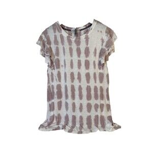 Knox Rose Pink Lace Tie Dye Flutter Sleeve Knit Top Shirt Women's Size L